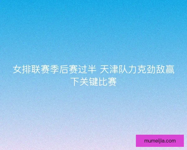 女排联赛季后赛过半 天津队力克劲敌赢下关键比赛 女排联赛季后赛过半 天津队力克劲敌赢下关键比赛