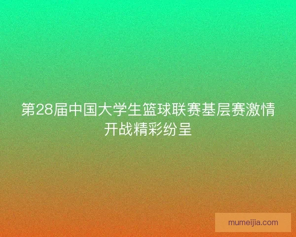 第28届中国大学生篮球联赛基层赛激情开战精彩纷呈