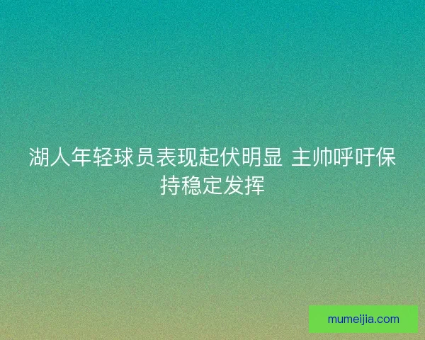 湖人年轻球员表现起伏明显 主帅呼吁保持稳定发挥