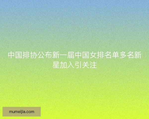 中国排协公布新一届中国女排名单多名新星加入引关注 中国排协公布新一届中国女排名单多名新星加入引关注